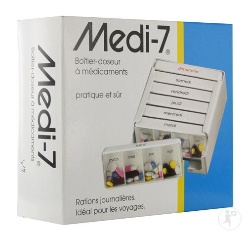 PILULIER SEMAINIER MEDI-7, BLANC