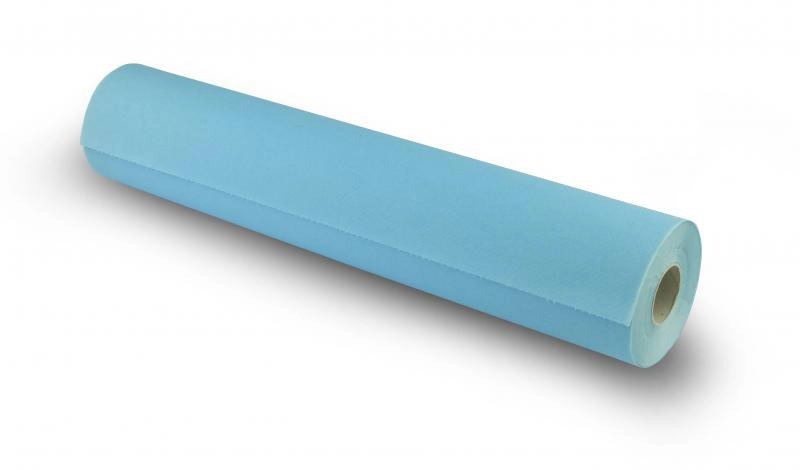 Rouleau d'examen 68m x 50 cm bleu plastifié