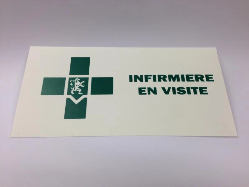 PLAQUE VISITE INFIRMIERE / VERTE