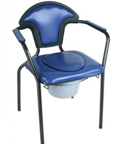 CHAISE HYGIÉNIQUE FIXE, AVEC TAMPON, VINYL BLEU