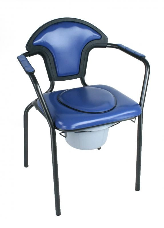CHAISE HYGIÉNIQUE FIXE, AVEC TAMPON, VINYL BLEU