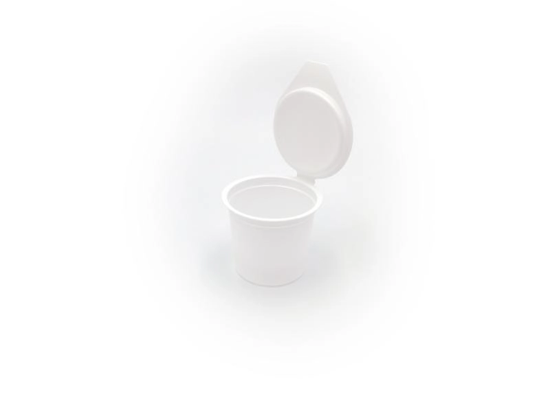 CRACHOIRS PLASTIQUES BLANC, AVEC COUVERCLE ATTACHÉ