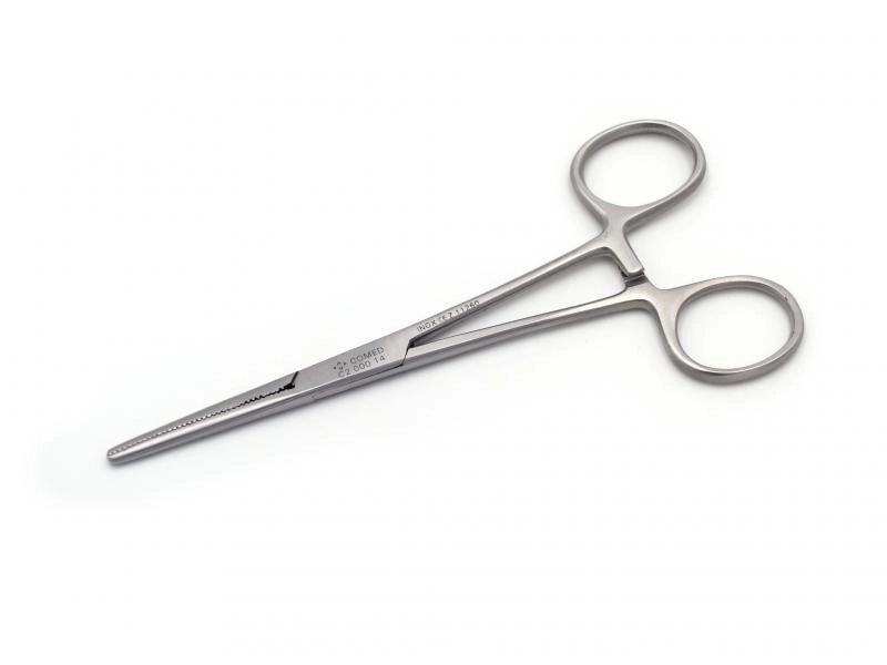 PINCE DE KOCHER DROITE AVEC GRIFFES, 14 CM