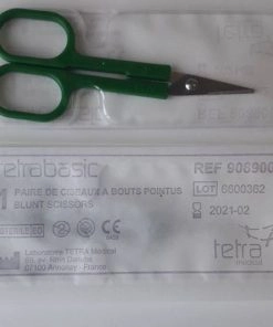 Paires de ciseaux à bout pointus vert 11 cm - Stérile