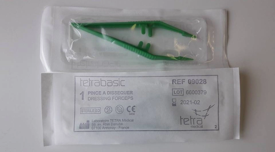 Pince à disséquer plastique 13 cm - Stérile