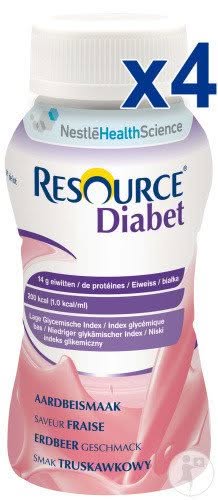RESOURCE® Diabet - Fraise (4 x 200 ml)