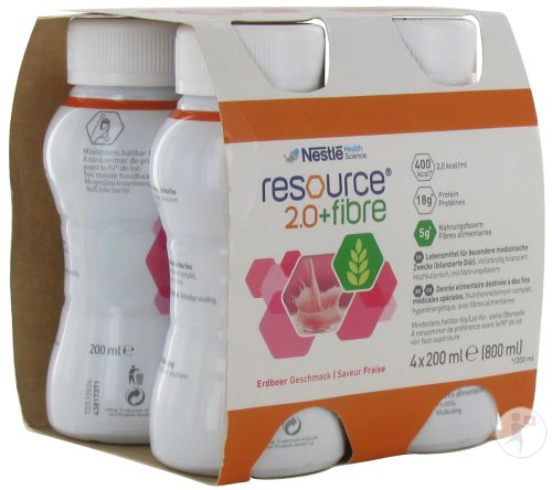 RESOURCE® 2.0 + FIBRE - Fraise (4 x 200 ml)
